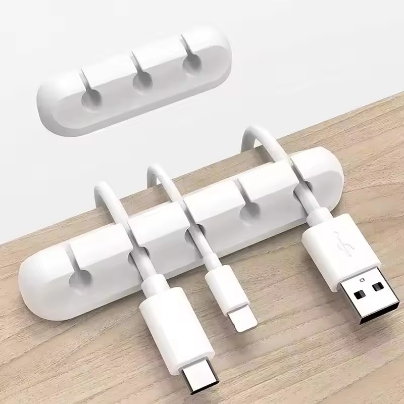 Office Furniture Table - Silicone USB Cable Clip Winder Organizer