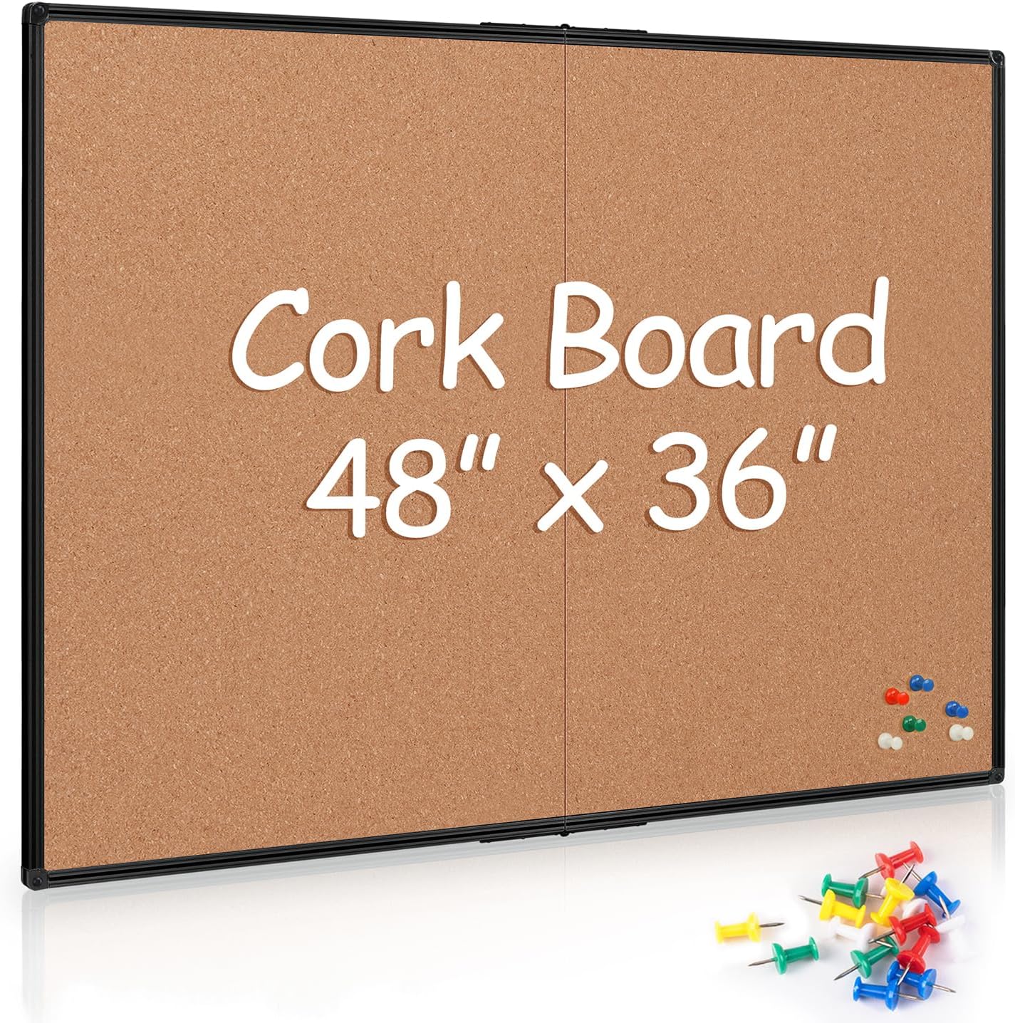 Bulletin Board Cork - 36x48 Cork Board Bulletin Board, Foldable