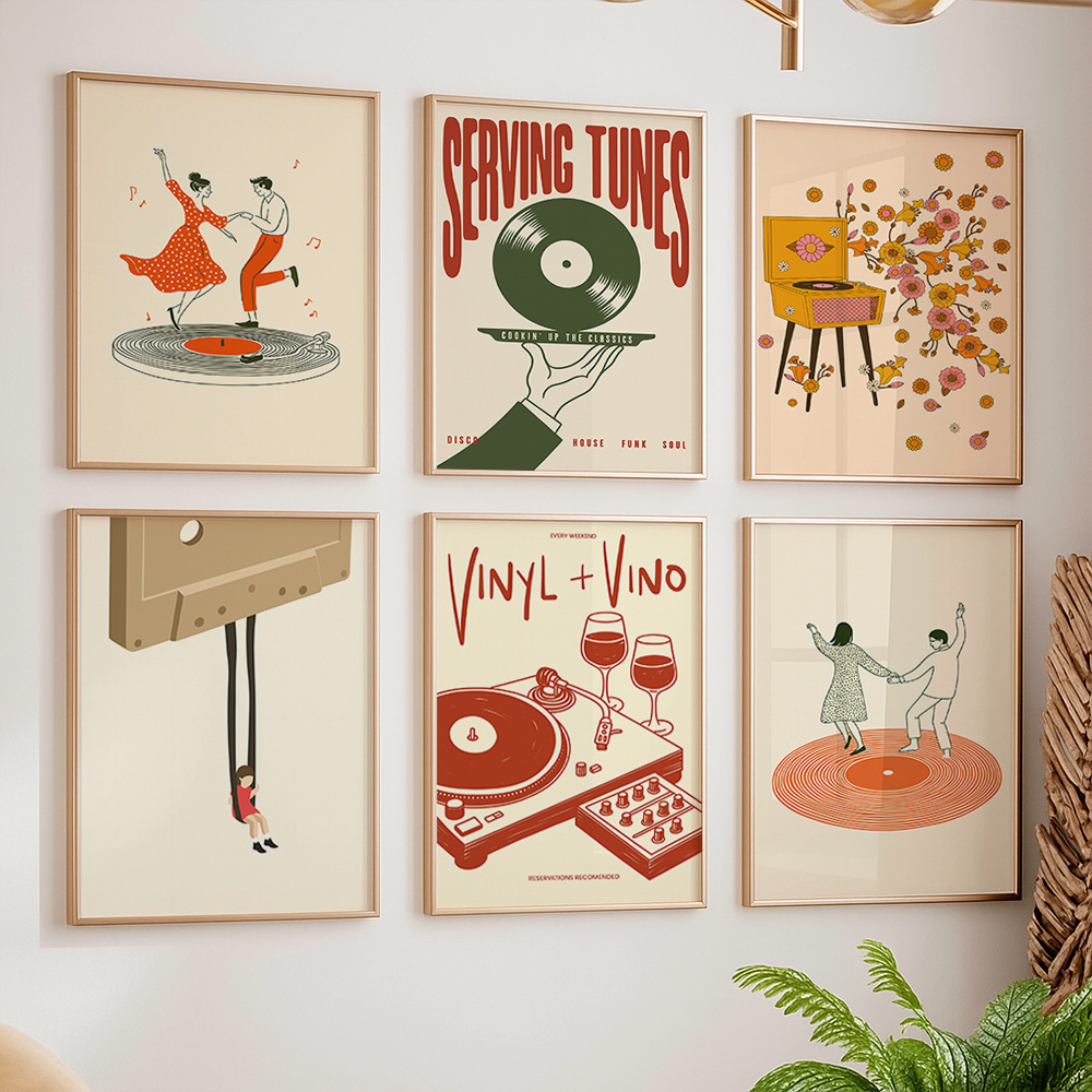 1pc Vintage Music Canvas Poste - Office Furniture Design 리뷰 및 가격