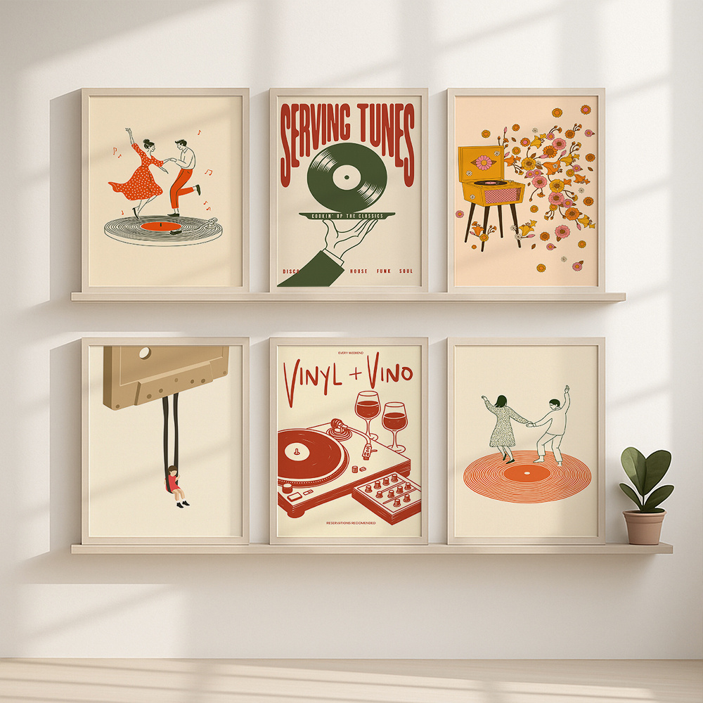 1pc Vintage Music Canvas Poste - Office Furniture Design 리뷰 및 가격