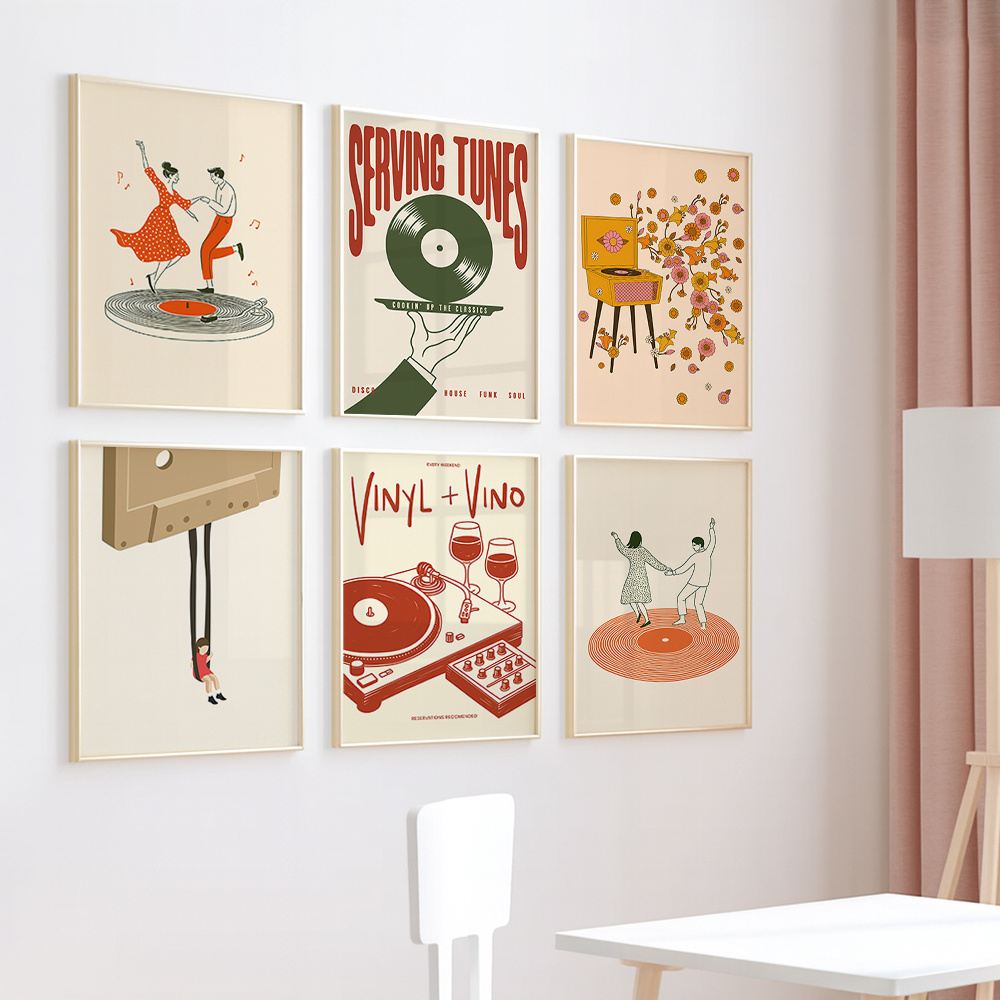 1pc Vintage Music Canvas Poste - Office Furniture Design 리뷰 및 가격