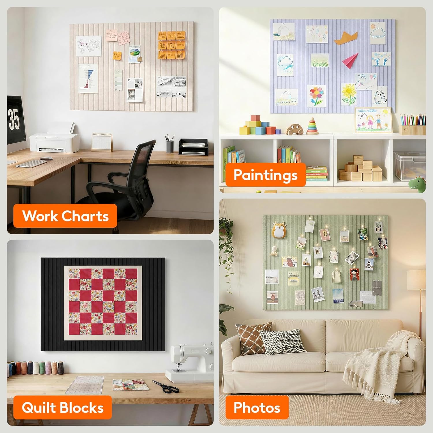 QS 6 PCS  Felt Wall Tiles，Cork - Bulletin Board Cork 리뷰 및 가격